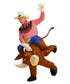 Opblaasbaar stier kostuum volwassenen bruin