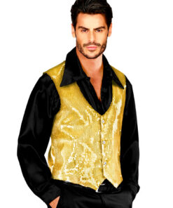 Gouden pailet ondervestje heren