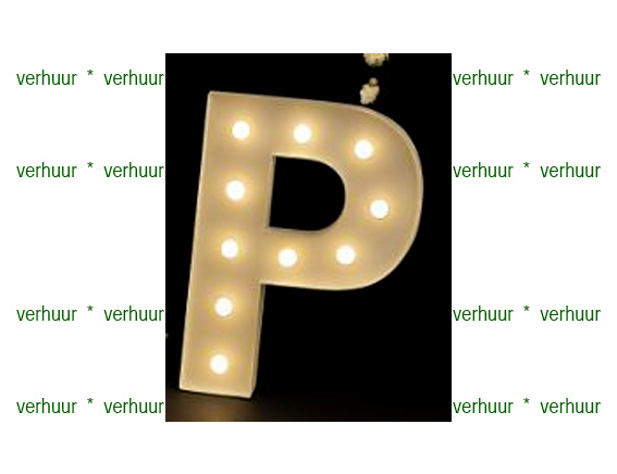 P Lichtgevende letter/cijfer voorbeeld