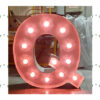Q Lichtgevende letter/cijfer voorbeeld