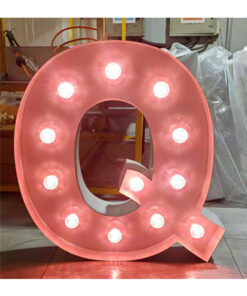 Q  Lichtgevende letter/cijfer voorbeeld