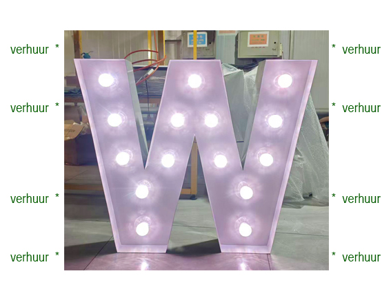 W Lichtgevende letter/cijfer voorbeeld