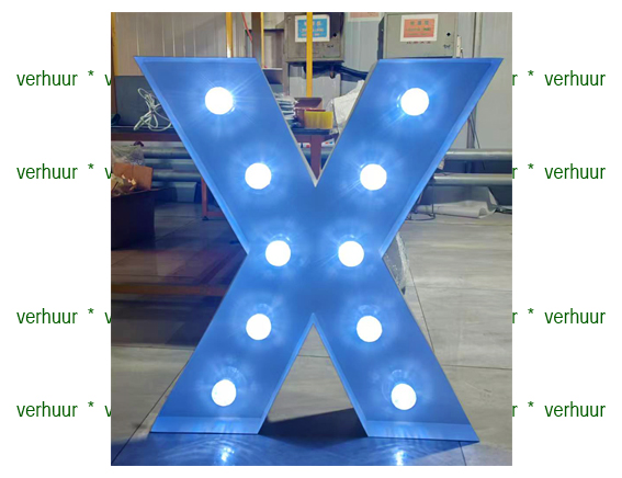 X Lichtgevende letter/cijfer voorbeeld