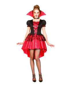 Vampier jurk rood zwart