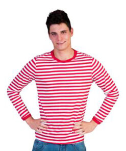 waar is wally gestreepte tshirt rood wit