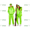 TE HUUR Apres ski skipak jumpsuit fluo groen met bodywarmer