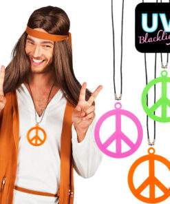 Hippie peace ketting UV