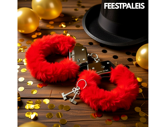 Handboeien met rode pluche en sleutels