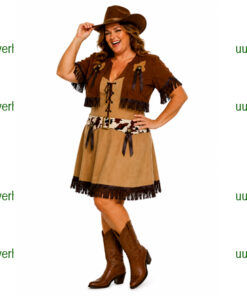 Western bruine jurk