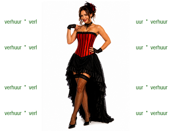 Burlesque saloongirl korset en rok gelijnd
