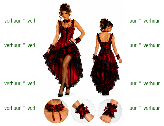 Burlesque jurk chocker en armbanden