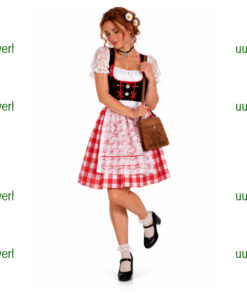 Tirol dirndl rood geruit