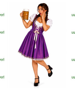 Tirol dirndl paars wit folklore