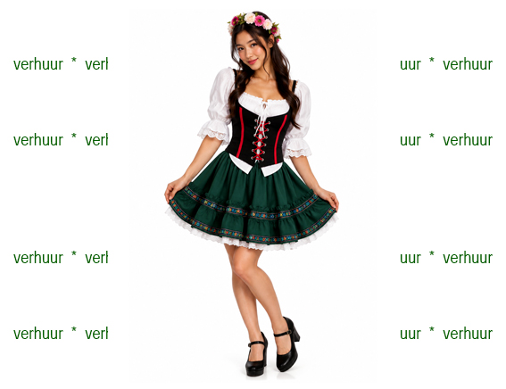 Tirol dirndl groene rok