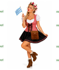 Tirol dirndl rood zwart