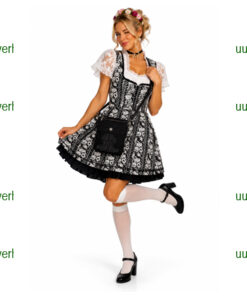 Tirol dirndl zwart wit