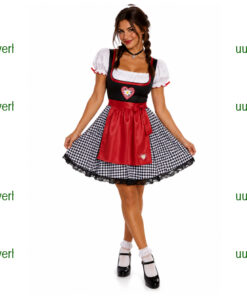 Tirol dirndl zwart geruit