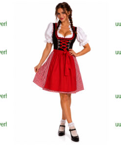 Tirol dirndl rood wit
