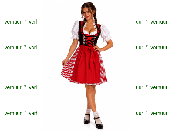 Tirol dirndl rood wit