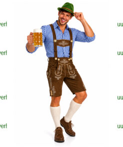 Tiroler korte lederhose blauw