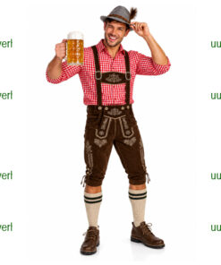 Tiroler donkerbruine lederhose blauw