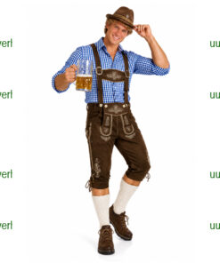 Tiroler 3/4 lederhose blauw