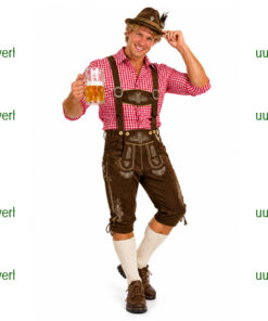 Tiroler 3/4 lederhose rood