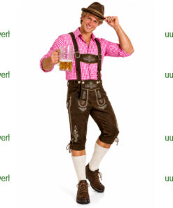 Tiroler 3/4 lederhose roze