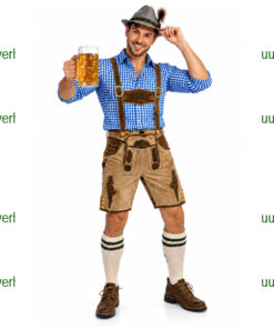 Tiroler lichte lederhose blauw